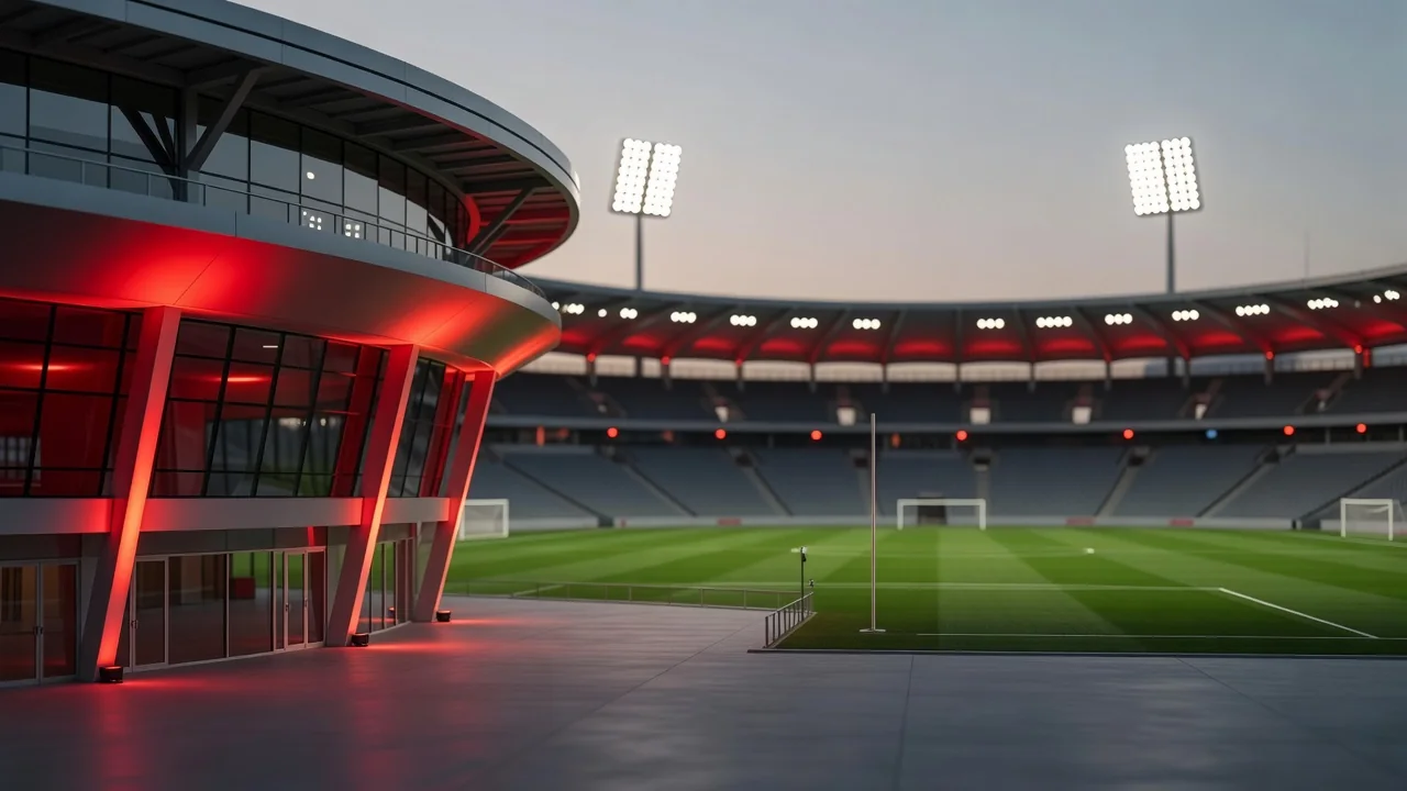 Chivas Guadalajara: The Legendary Mexican Football Club Modern football stadium with red-lit facade before a big match