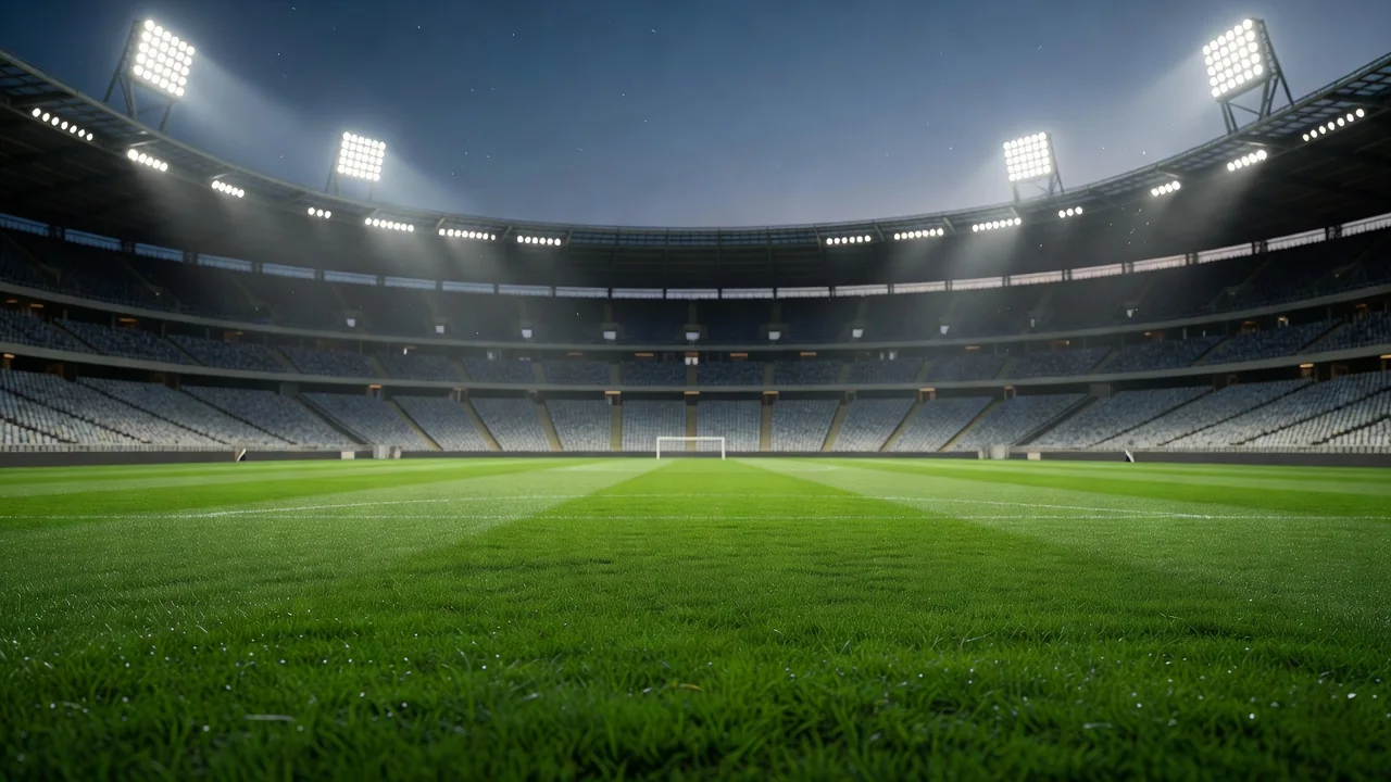 Estadio Azteca: The Cathedral of Mexican Football Vast stadium bowl with steep stands glowing under floodlights