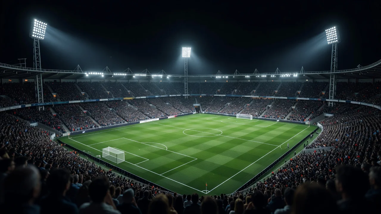 The Most Famous Mexican Football Clubs Aerial view of a packed football stadium glowing at night